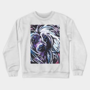 Chinese Crested Dog Bright colorful pop dog art Crewneck Sweatshirt